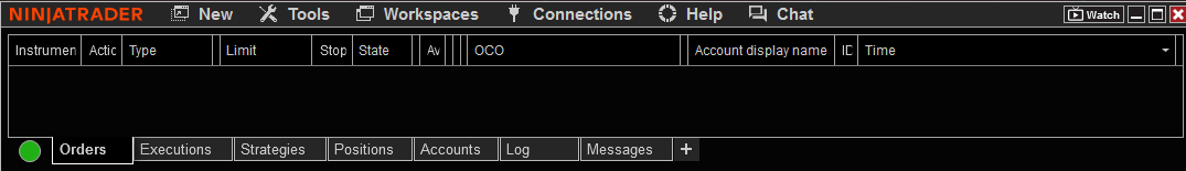 NinjaTrader Control Center