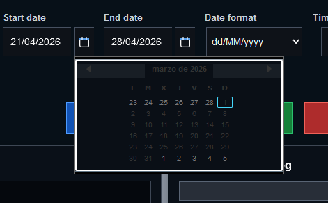 Calendar dropdown for date selection